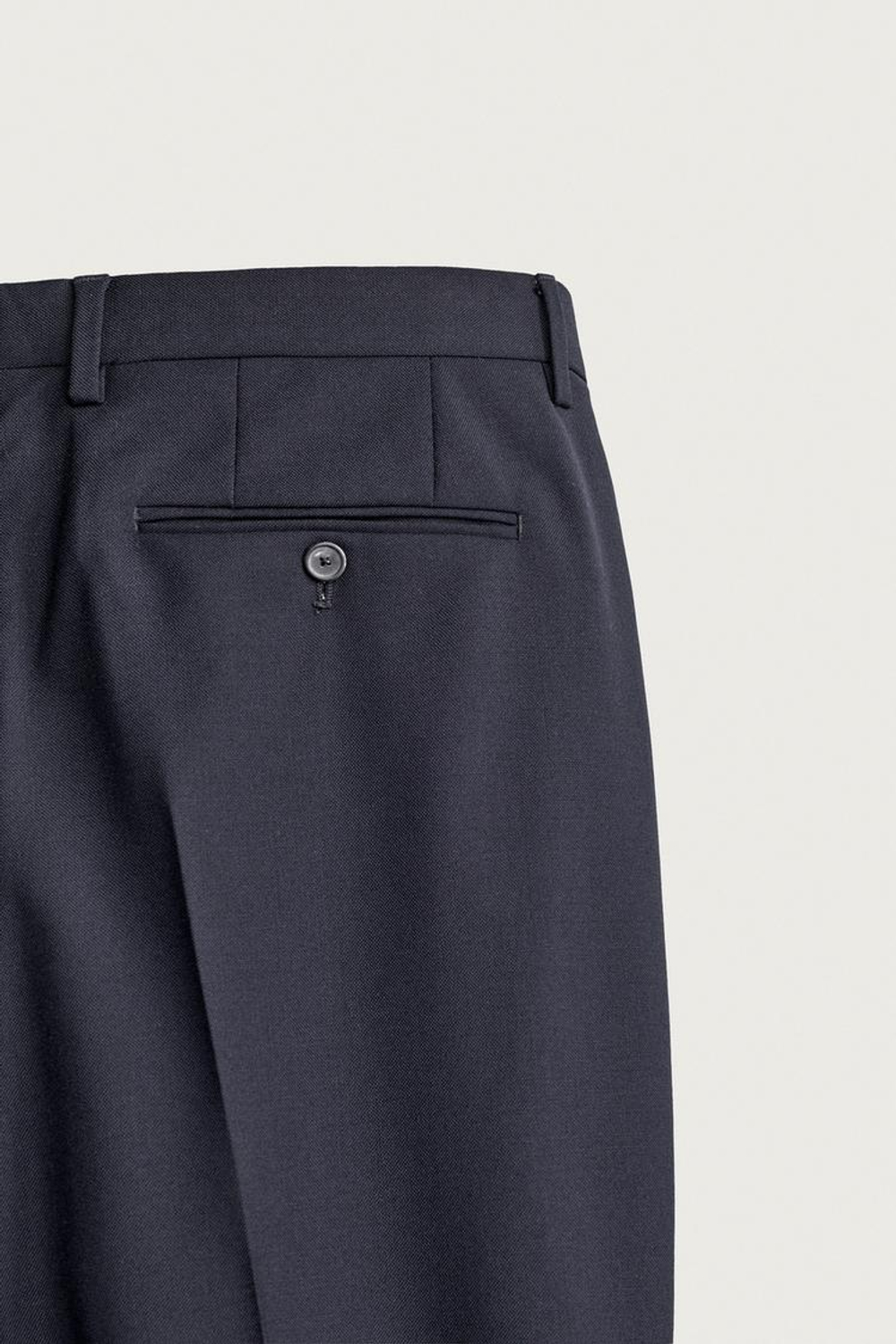ZARA КОСТЮМНЫЕ БРЮКИ ИЗ 100% ШЕРСТИ, МОРСКОЙ СИНИЙ