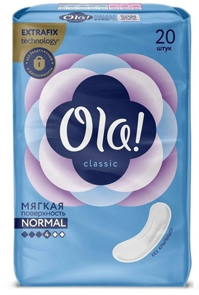 OLA CLASSIC normal прокладки с крыл.мяг.поверхность 4кап/20шт