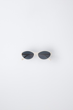 ZARA СОЛНЦЕЗАЩИТНЫЕ ОЧКИ «КОШАЧИЙ ГЛАЗ», ЖЕЛТОВАТО-БЕЛЫЙ