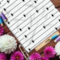 Ткань габардин мелкие пауки на паутинке