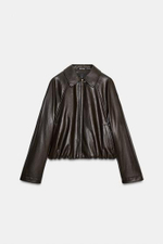 Искусственная кожа бомбер куртка - ZARA
