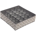 Кофр - органайзер для хранения вещей «ЛОККИ», цвет бежевый, 24 отделения, 32*32*10см