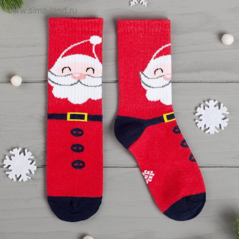 Носки "Дед мороз" р-р 18-20, красный 4458880 (KAFTAN), 1 шт.