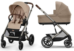 Коляска Cybex Balios S Lux TPE complete Cloud G Lava Grey Plus Base G 4 в 1 Almond Beige с дождевиками