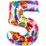 Шар Фольгированный Цифра 5 Шары (Ассорти)
