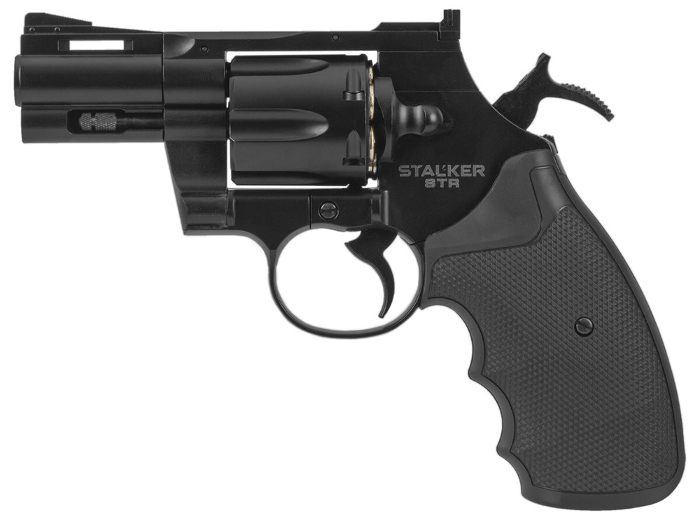 Револьвер пневматический Stalker STR (Colt Python 2,5) к.4,5мм, металл, 86 м/с, чёрный (6 шт./уп.)