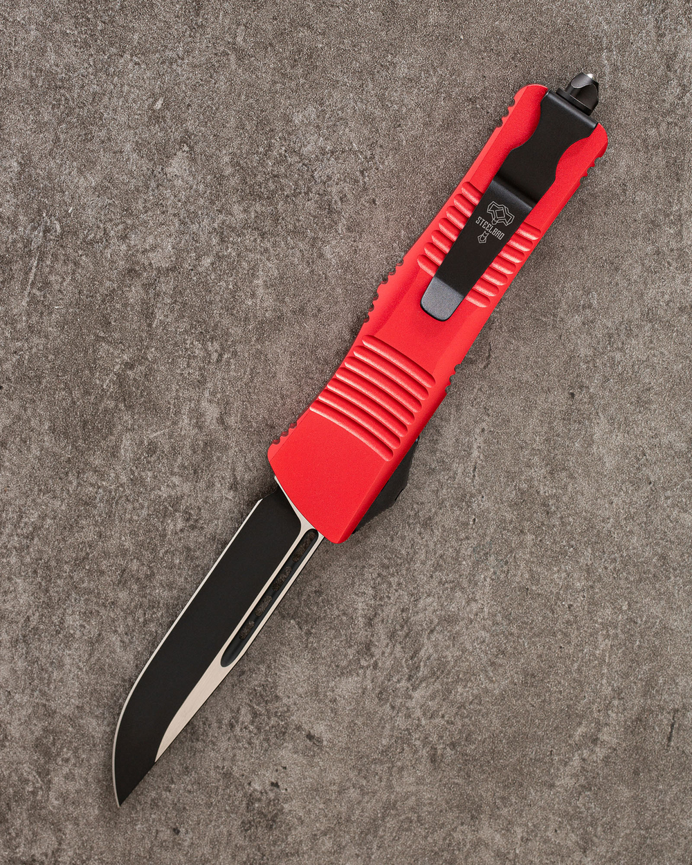 Автоматический складной нож SteelBro Troodon S/E Red Droppoint Black VG-10 139-1RD (черный-красный)