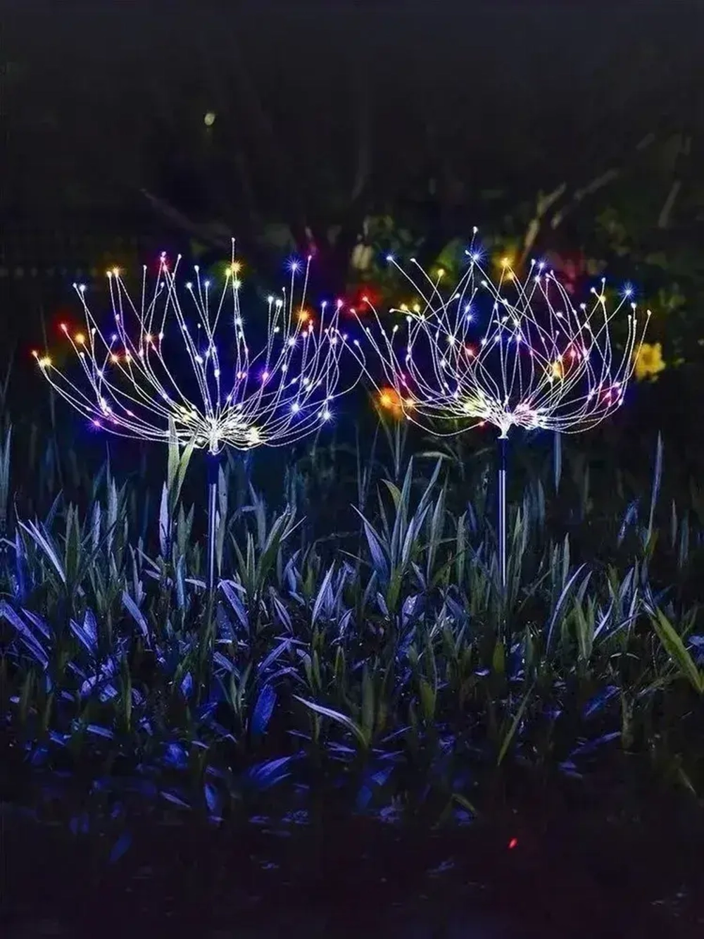 Уличный светильник на солнечной батарее Одуванчик радужный, комплект 2 шт.