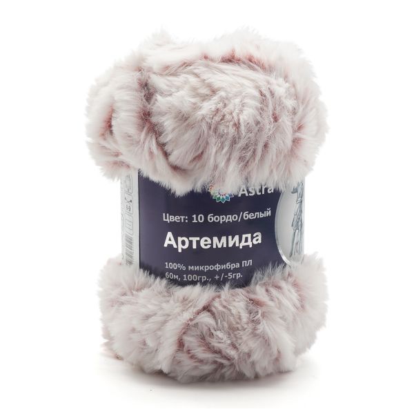 Пряжа Astra Premium (Астра Премиум) Артемида / уп.3 мот. по 100 г, 60 м, 10 бордо/белый