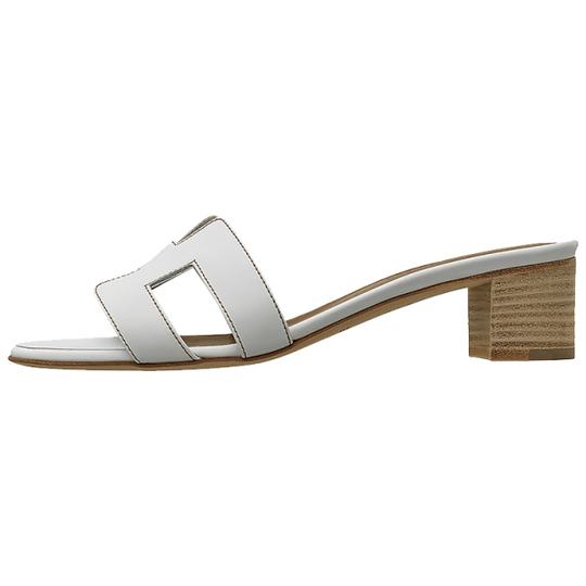 Hermes Oasis casual and comfortable rubber-soled slippers women's white, H071002Z