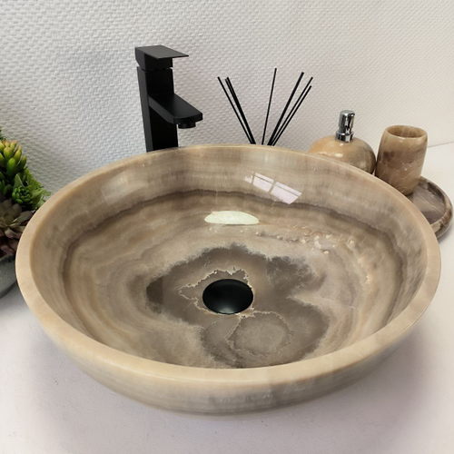 Раковина из оникса Bowl Grey TinLip BO-62975 45*45*15 43