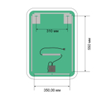 Зеркало с подсветкой Джобс lite 50 х 70 см (сенсорный выключатель, регулировка яркости, холодный свет 6000K)