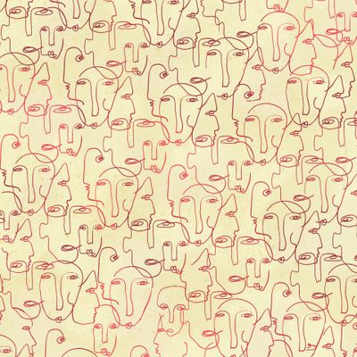 Лица красные на бежевом