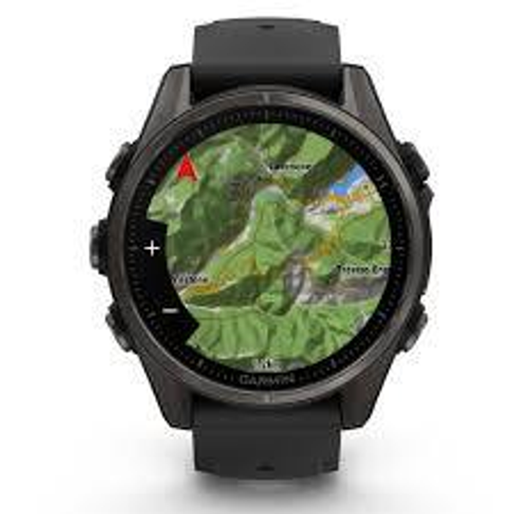 Смарт-часы Garmin Fenix 8 Amoled 43 мм Sapphire Carbon Grey Titanium, черно-серый браслет, 010-02903-21