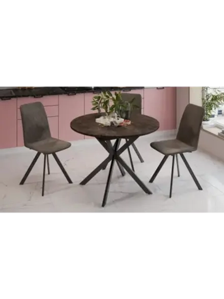 Стол кухонный обеденный круглый раздвижной 100,1х100х75 см