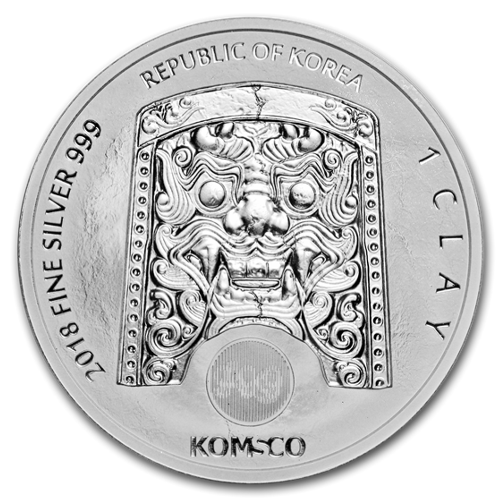 Корейская монета 1 унция серебра. Канис собака Canis ZI:SIN Стражи. Южная Корея. 2018 год