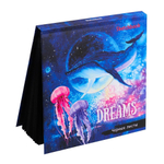 Скетчбук 160*160 мм., 64л., "Медузы и кит", 120 г/м2, Проф-Пресс, 7БЦ, ламинация, жёсткая подложка, черный офсет