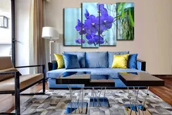 Модульная картина "Синяя орхидея"