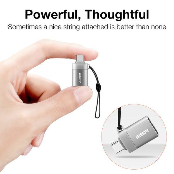 Адаптер ESR Converter USB-A/ Type-C USB 3,0 до 5 Гбит/с (серый)