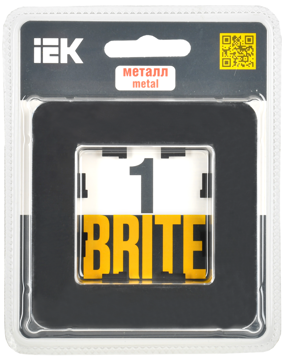 BRITE Рамка 1-местная РУ-1-1-Бр металл черный RE AL IEK