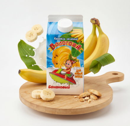 Коктейль молочный «Банановый» Вологоша 2.5%, 470 гр