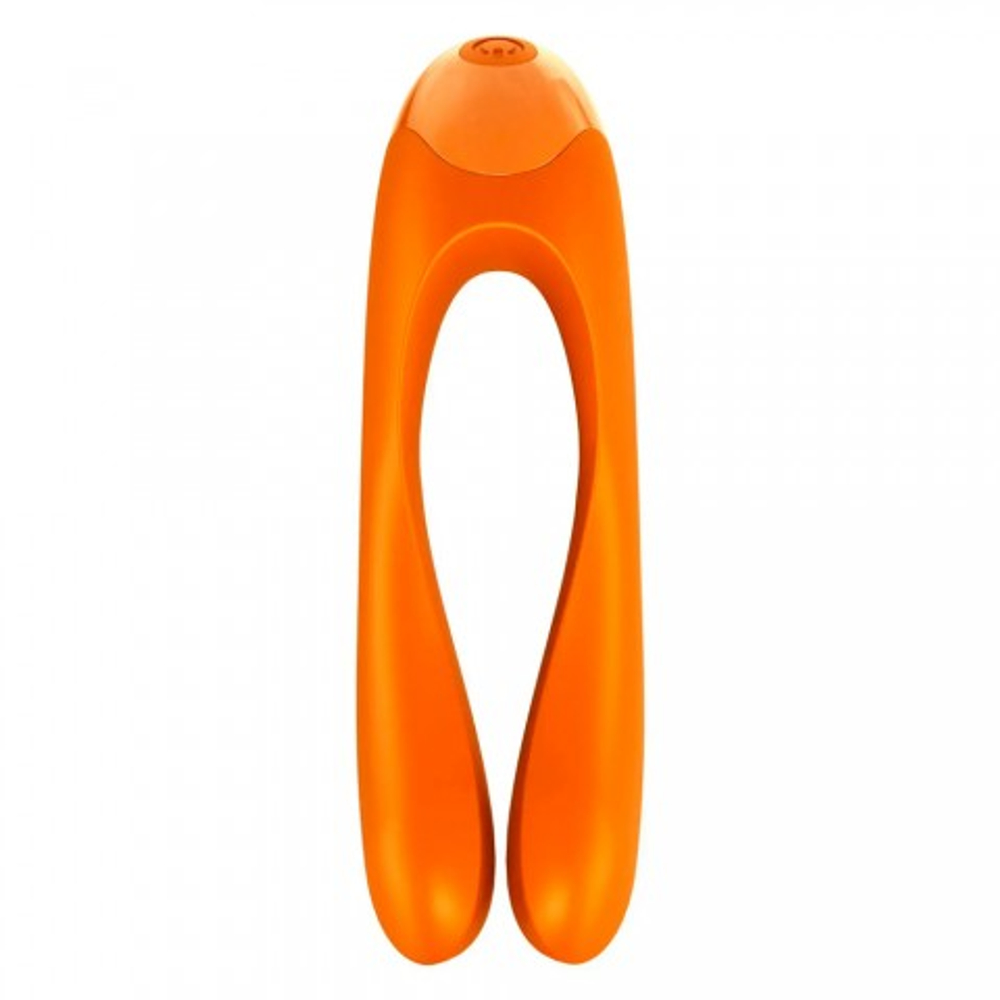 Мини вибратор на палец Satisfyer Candy Cane оранжевый