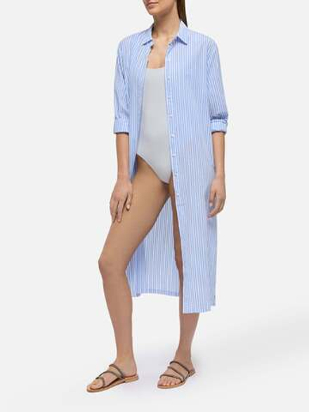 Рубашка-платье жен. Saint Barth Adeline 31 бело-голубая полоска