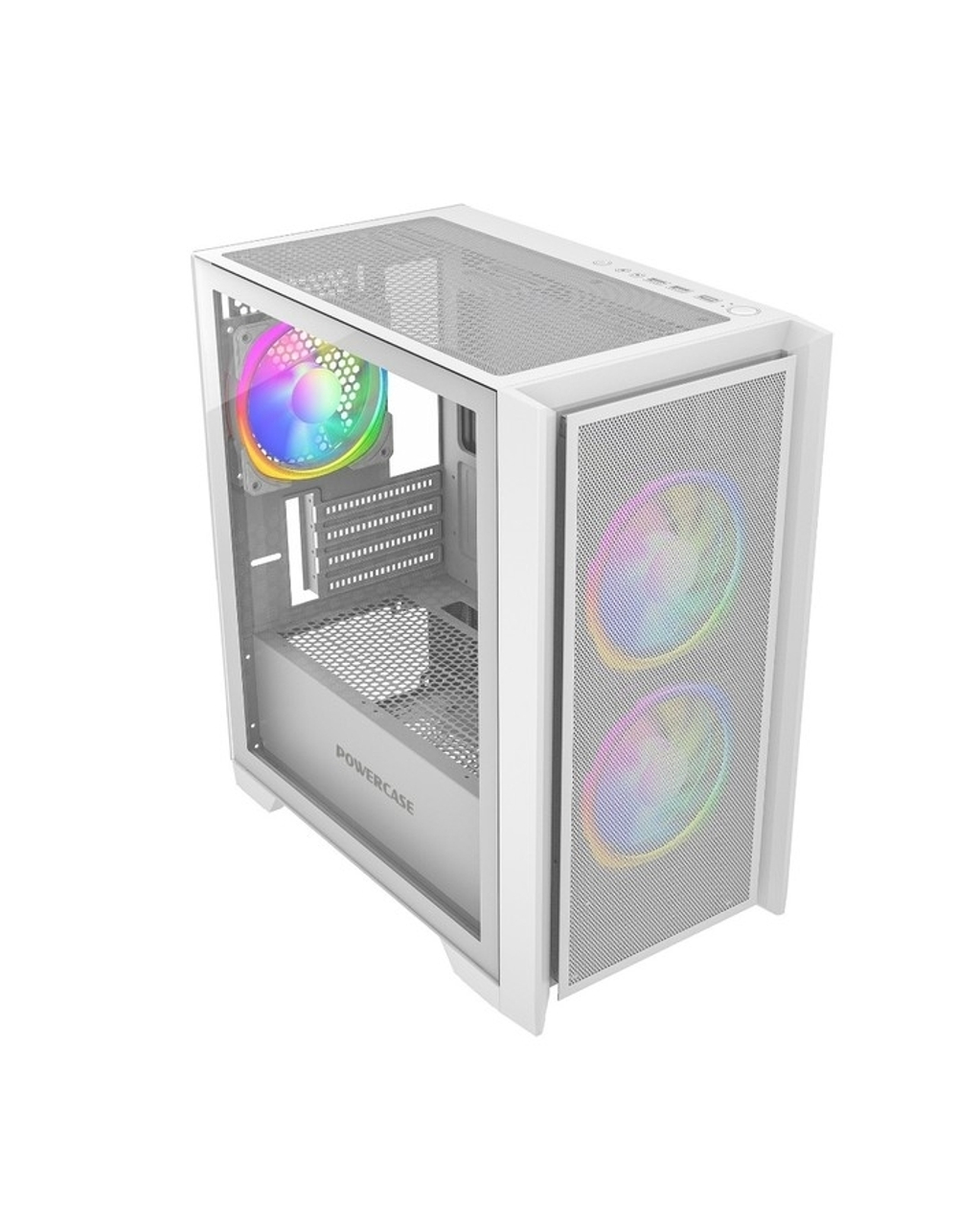 Powercase Alisio Micro Z3W ARGB, Tempered Glass, 3x 120mm ARGB fan, белый, mATX  (CAMZW-A3)