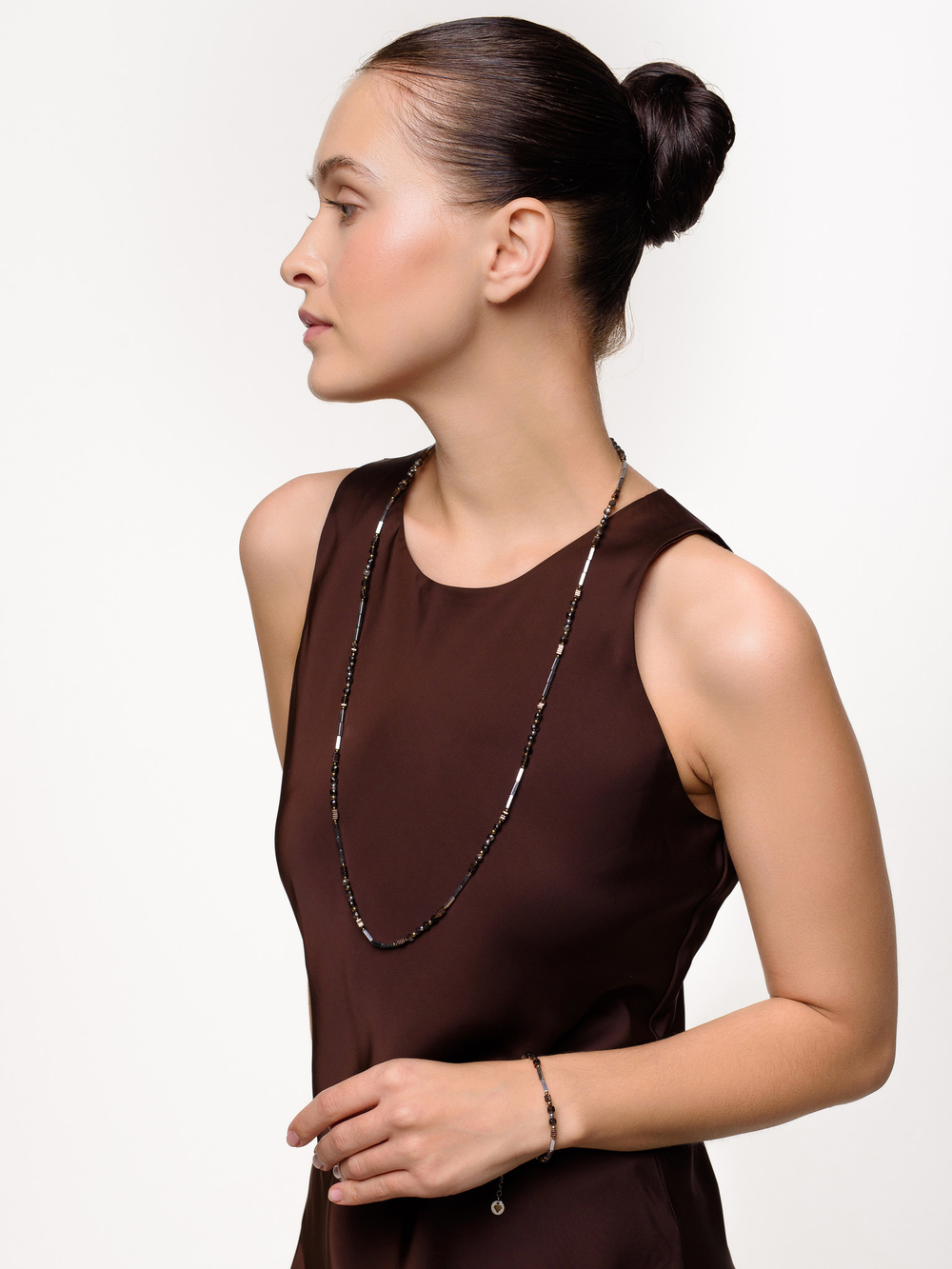 Браслет "Plane brown gray" Silver