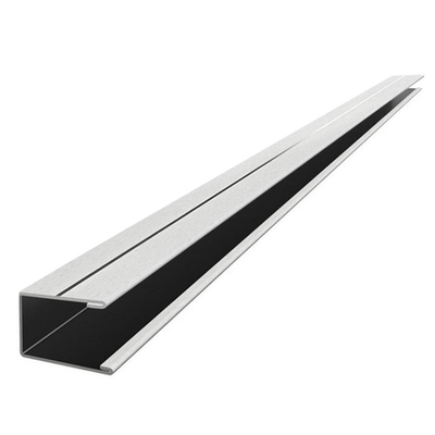 П-профиль для реечного потолка Cesal 14х14х4000 мм. Жемчужно-белый с хром полосой В19