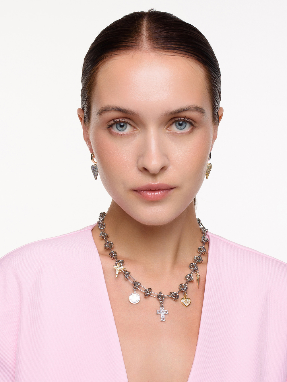 Серьги "Heart Shine" Bicolor