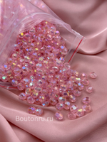 Бусины  акриловые гранёные круглые нежно-розовые 500 грамм (±5гр)