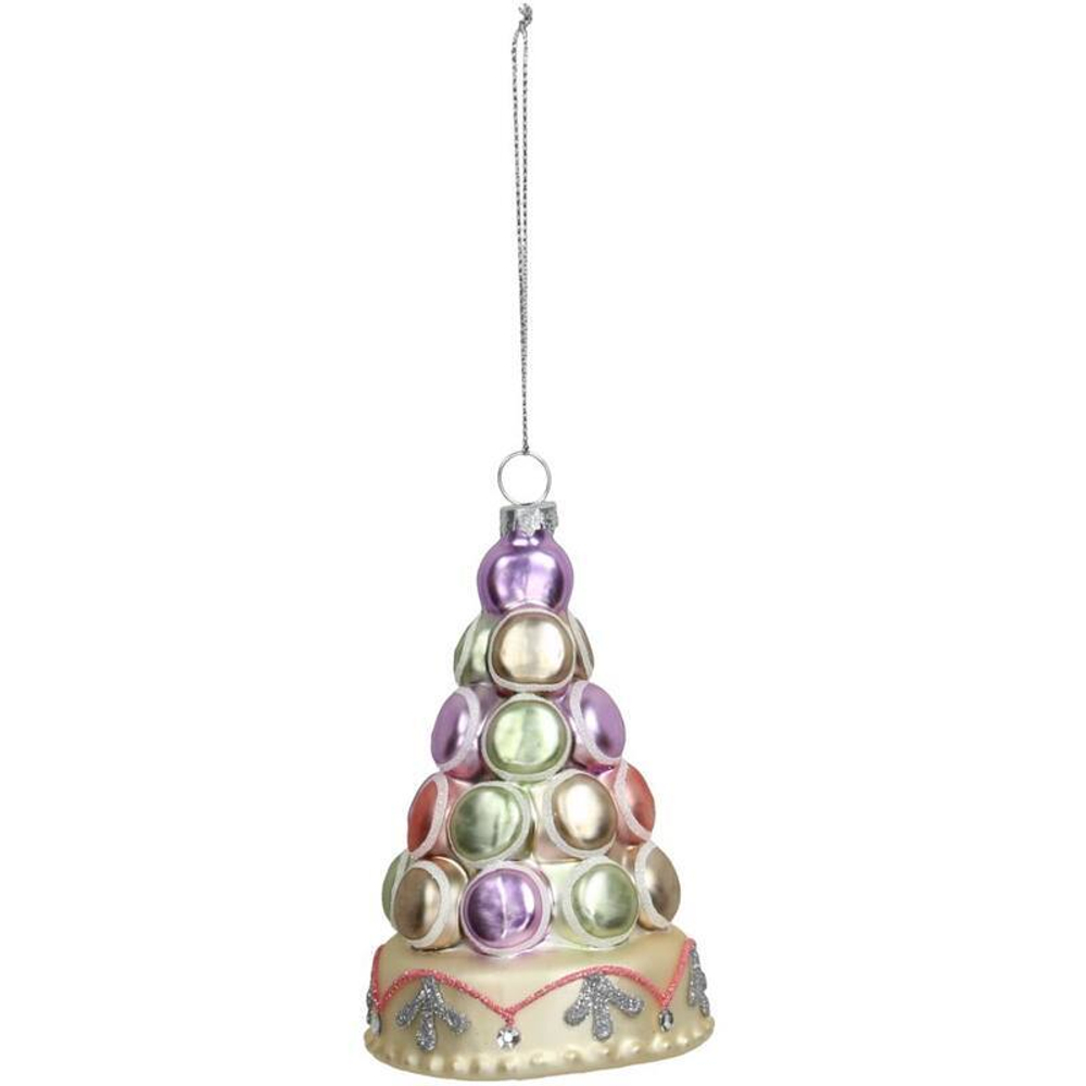 Елочное украшение "Елка-макарун" 7х7х13см Стекло