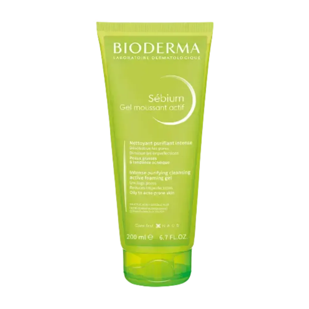 Гель Актив для умывания жирной и проблемной кожи лица Bioderma Sebium Gel Moussant Actif 200 мл