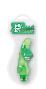 Зелёный гелевый вибратор JELLY JOY 7INCH 10 RHYTHMS GREEN - 17,5 см. (Цвет: зеленый)