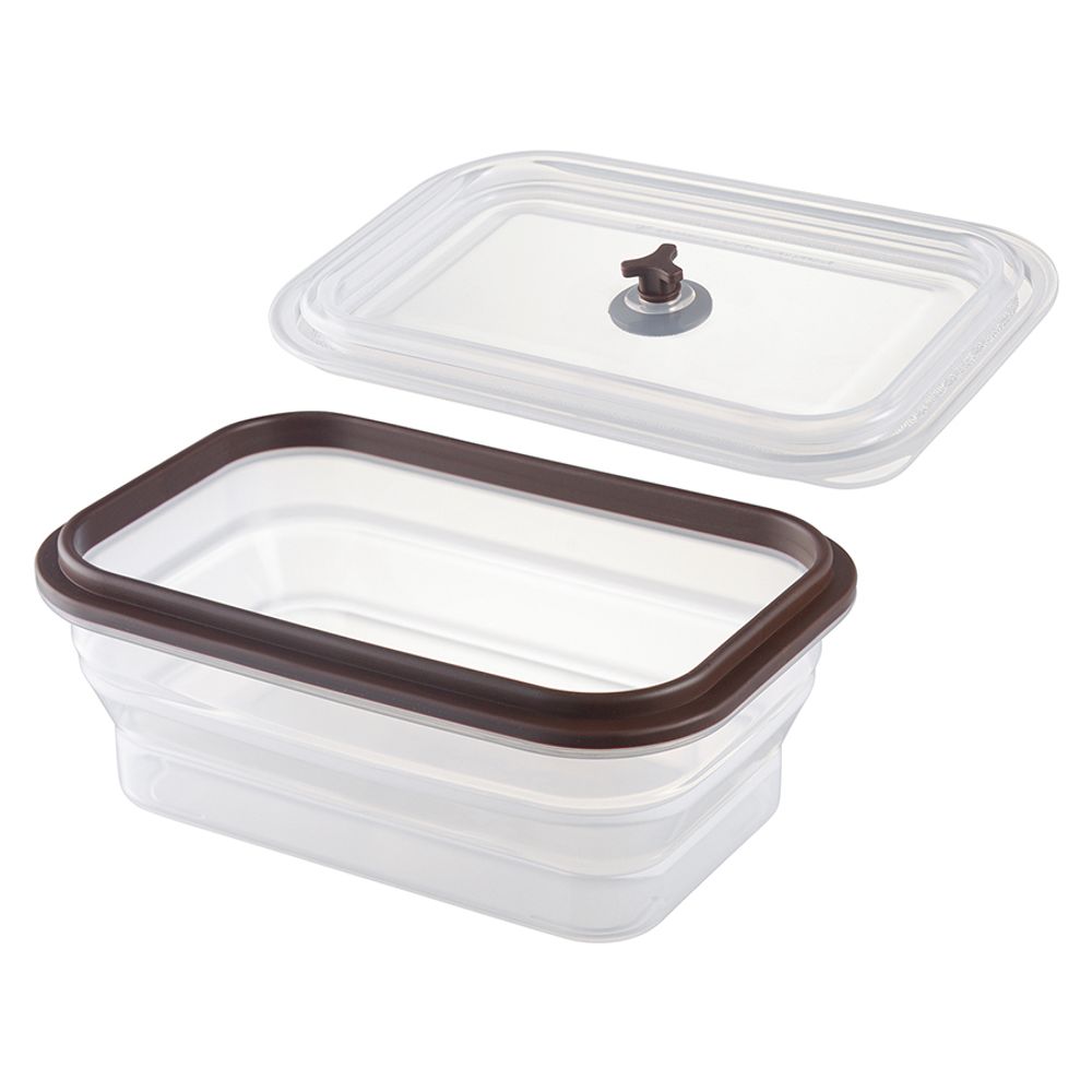 Контейнер для переноски и хранения силиконовый прямоугольный складной Silikobox, 900 мл, темно-сливовый