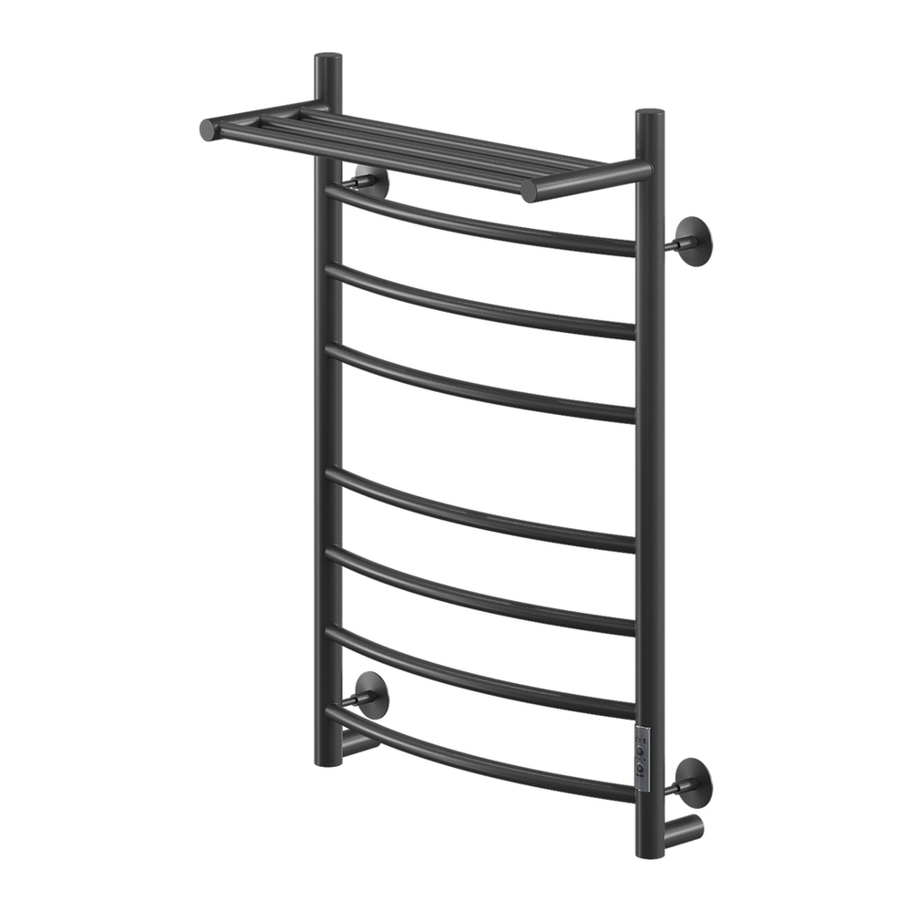 Полотенцесушитель MIXLINE CAPELLA  80х50 (таймер, 382Вт, 7 перекладин + ПОЛКА) электрический ЧЕРНЫЙ