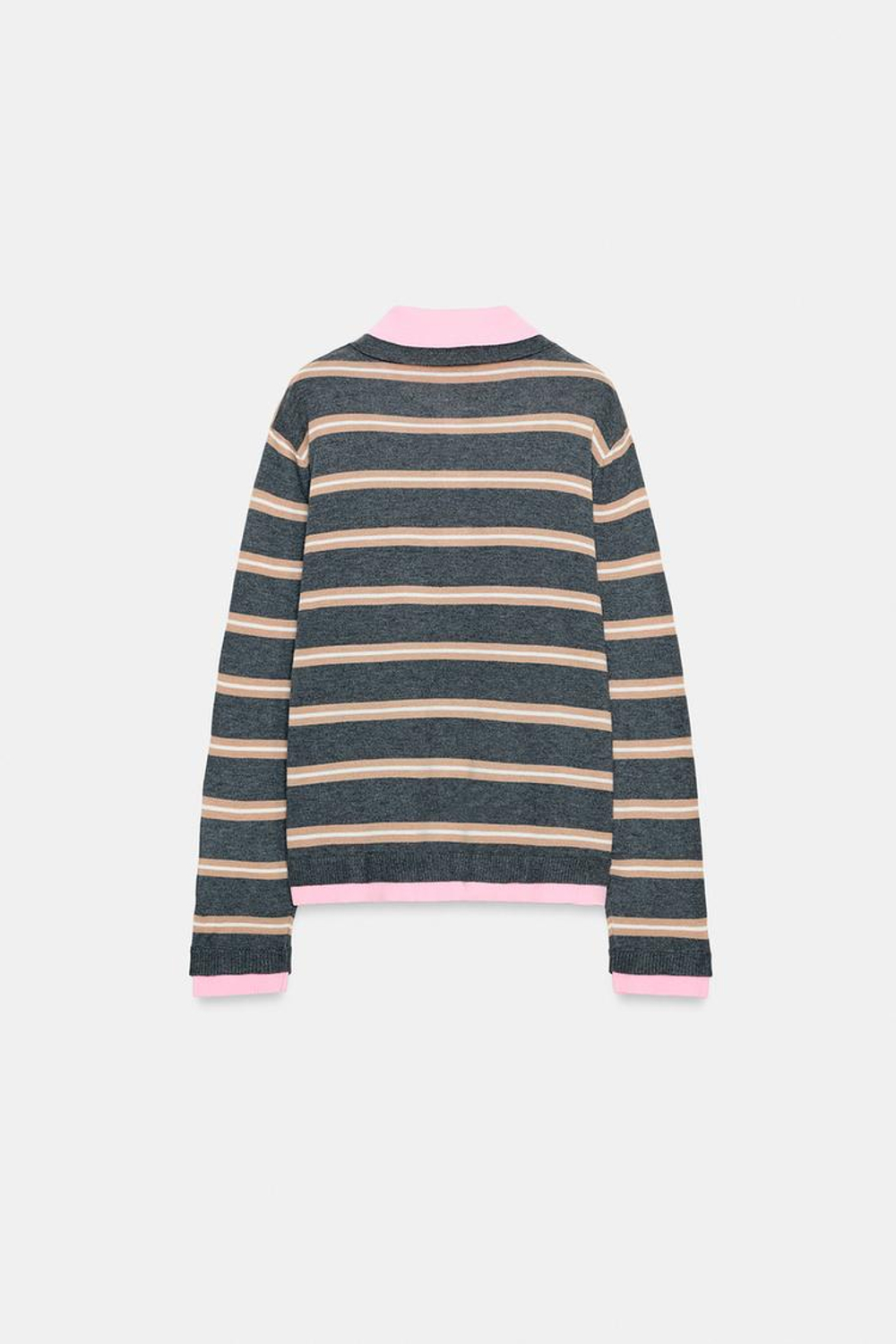 ZARA КОМБИНИРОВАННОЕ ТРИКОТАЖНОЕ ПОЛО В ПОЛОСКУ, РАЗНОЦВЕТНЫЙ