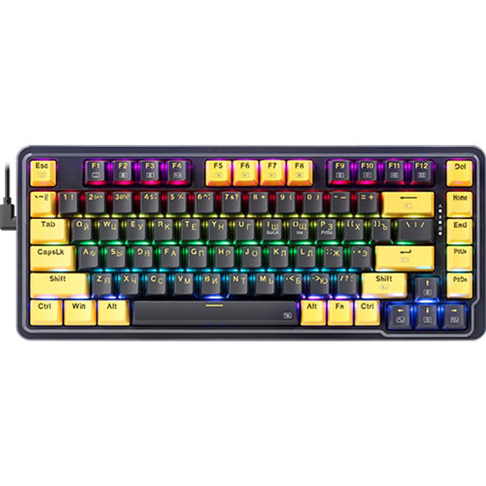 Механическая клавиатура Defender Elf, фиолетовый + желтый