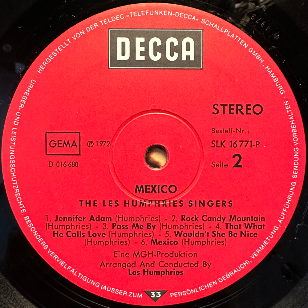 The Les Humphries Singers - Mexico (Германия 1972г.)