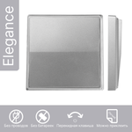 Беспроводной выключатель GRITT Elegance 1кл. серебристый комплект: 1 выкл., 1 реле 1000Вт, E181110TG