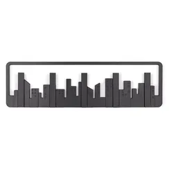 Вешалка настенная skyline, 50 см, черная, 5 крючков