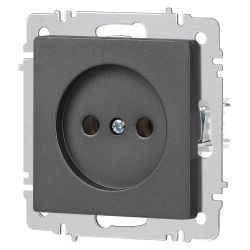 Розетка Intro Accent 6-201-07 2P 16А-250В IP20 СУ AL/CU графит | Intro