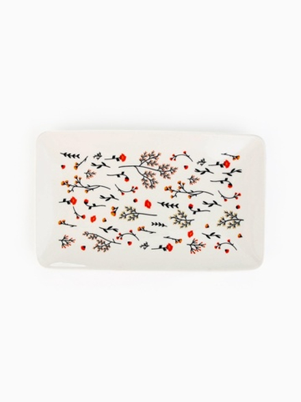 Блюдо керамическое «Цветы», 20.5×12.5×1.8 см