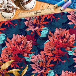 Ткань премиум флис флоральная фантазия