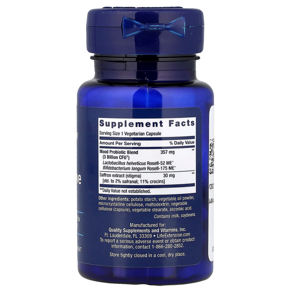 Life Extension, FLORASSIST®, пробиотик, для улучшения настроения, 30 вегетарианских капсул