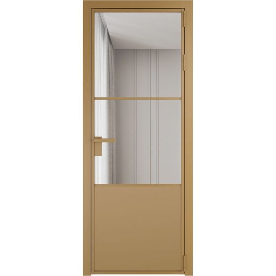 Алюминиевая дверь 20AG золото стекло прозрачное