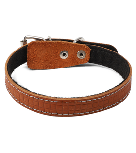 Ошейник на синтепоне с тиснением кожаный, 20*450мм, Gamma