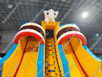 Коммерческий надувной батут "Слоник со скалодромом" 12*5*5,5 м СЛОН 3D