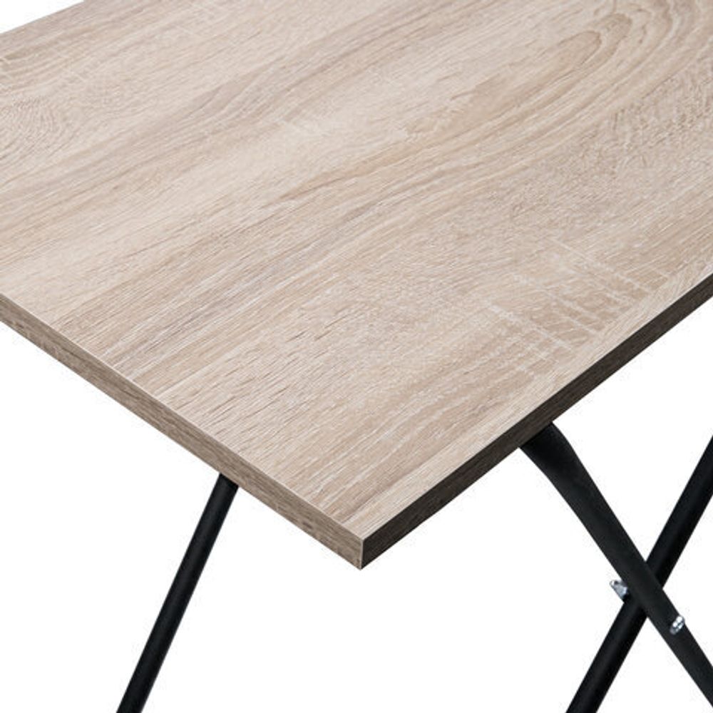 Стол BRABIX "Smart CD-011", 600х380х705 мм, ЛОФТ, складной, металл/ЛДСП дуб, каркас черный, 641878